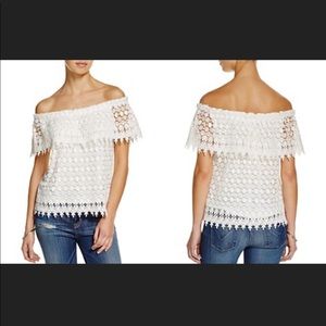 Velvet by Graham & Spencer Crochet Off-Shoulder Top